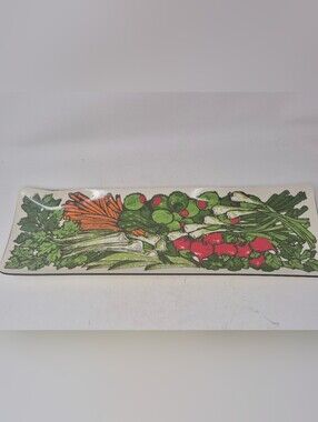 Vintage Stotter Vegetable Serving Tray Melamine Colorful Veggies